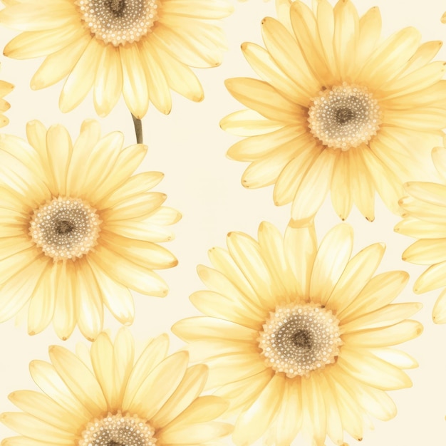 Diseño de vector de patrón de margaritas de gerbera para fondo de pantalla