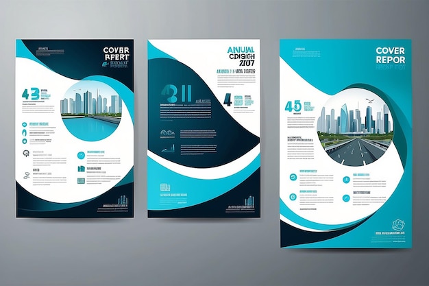 Diseño vectorial para el cartel del folleto anual del informe de portada en tamaño A4