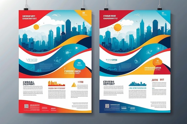 Diseño vectorial para el cartel del folleto anual del informe de portada en tamaño A4
