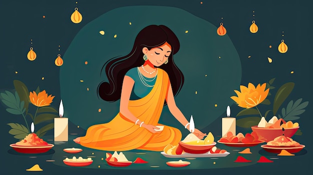 Diseño vectorial de la celebración de Diwali