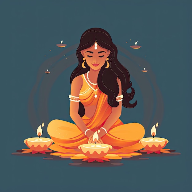 Diseño vectorial de la celebración de Diwali