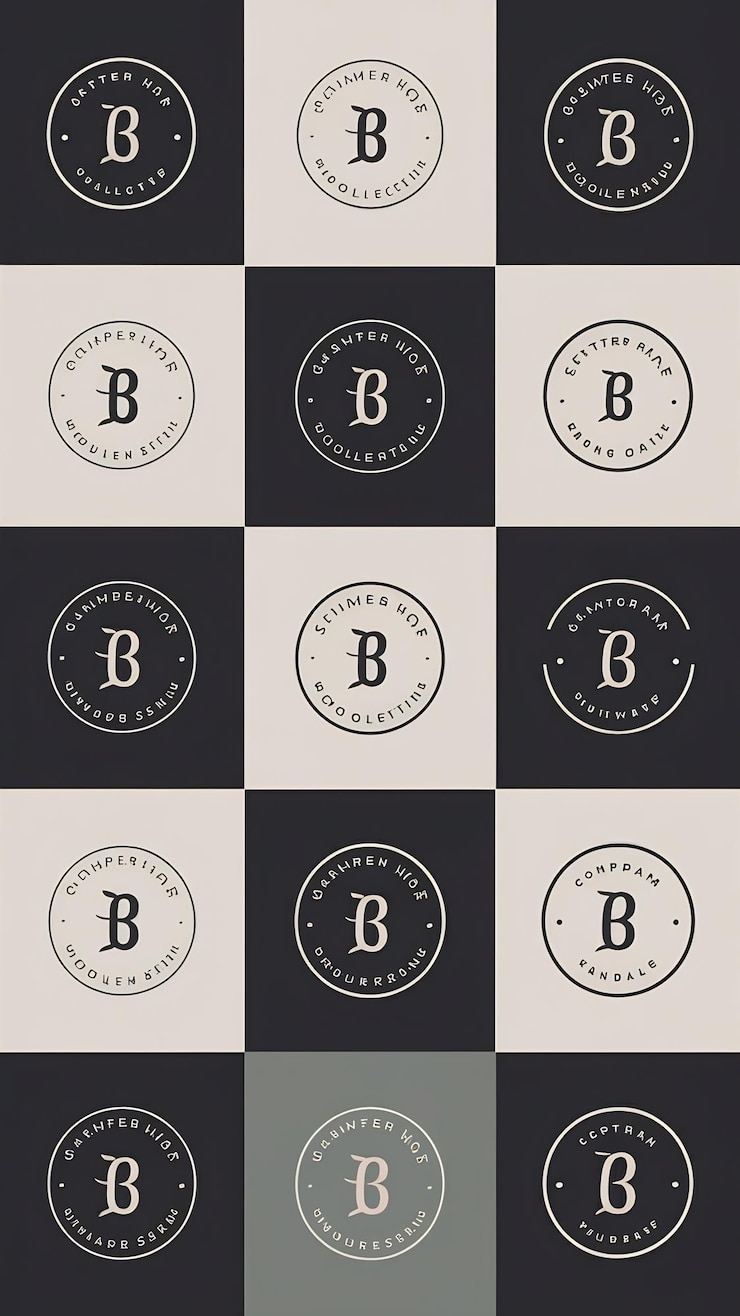 Foto diseño vectorial de la colección de letras b del logotipo del monograma de la compañía