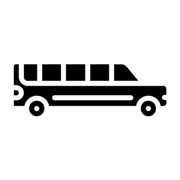 Diseño vectorial del estilo del icono de la limusina