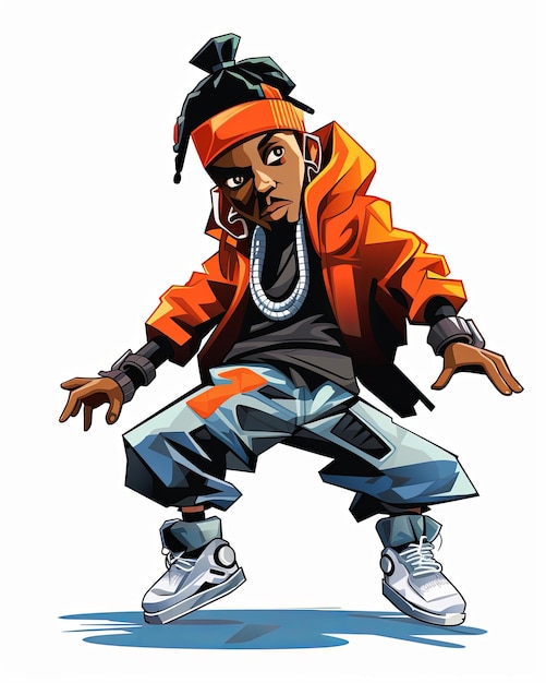 un diseño vectorial de figuras de dibujos animados hip hop