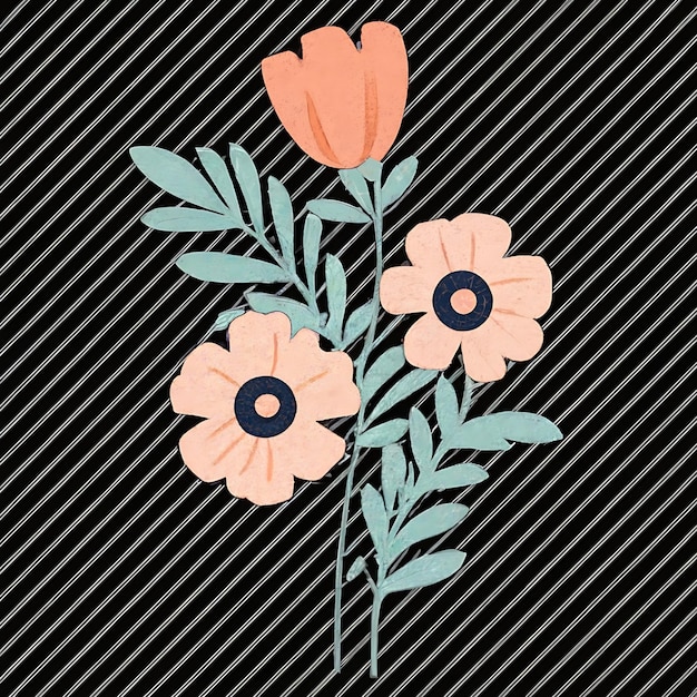 Diseño vectorial de flores de colores lindos