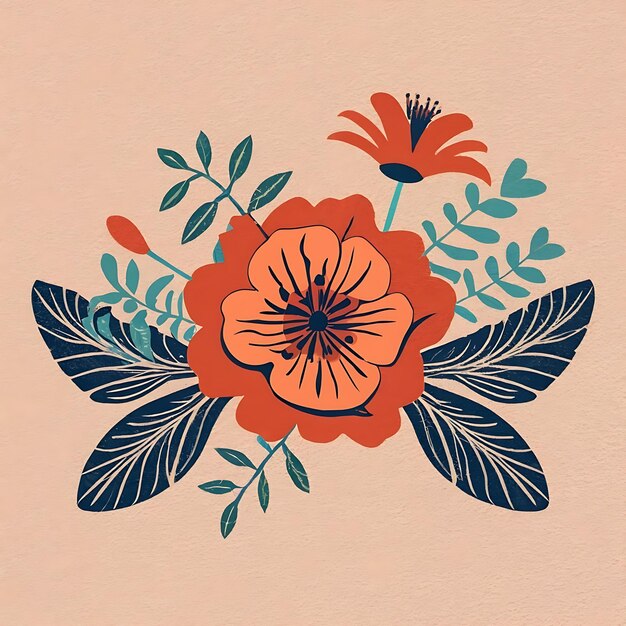 Diseño vectorial de flores coloridas