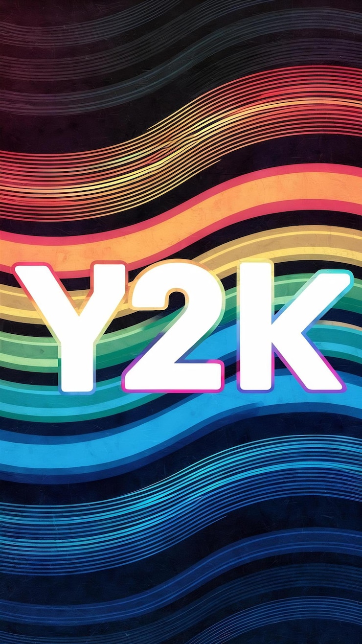 Foto diseño vectorial de fondo ondulado genial textura de onda y2k telón de fondo colorido de arco iris