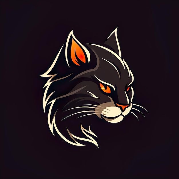 diseño vectorial gato mascota juegos y esport logo generativo ai