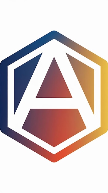 Diseño vectorial del icono de la compañía en forma de signo hexagonal de una letra aislada plana