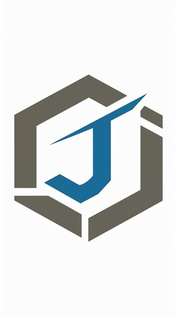 El diseño vectorial del icono de la compañía en forma de signo hexagonal de la letra J aislada plana