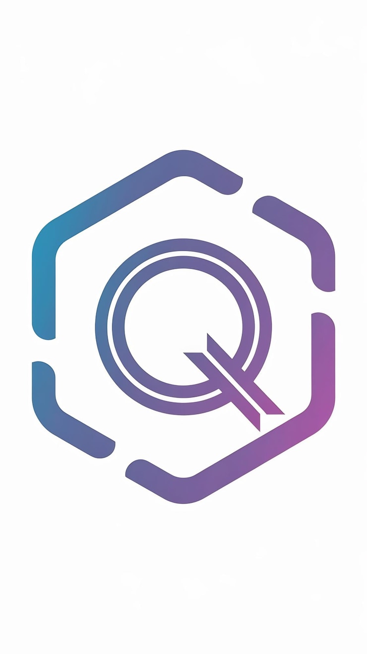 Foto el diseño vectorial del icono de la compañía en forma de signo hexagonal con la letra q aislada plana