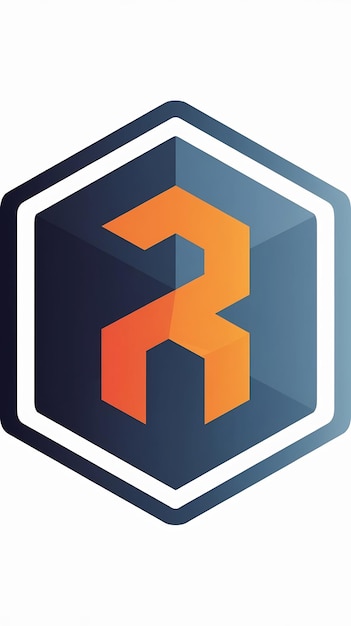 Diseño vectorial del icono de la compañía en forma de signo hexagonal de la letra R aislada plana
