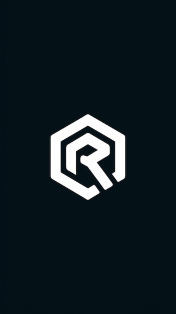 Diseño vectorial del icono de la compañía en forma de signo hexagonal de la letra R aislada plana