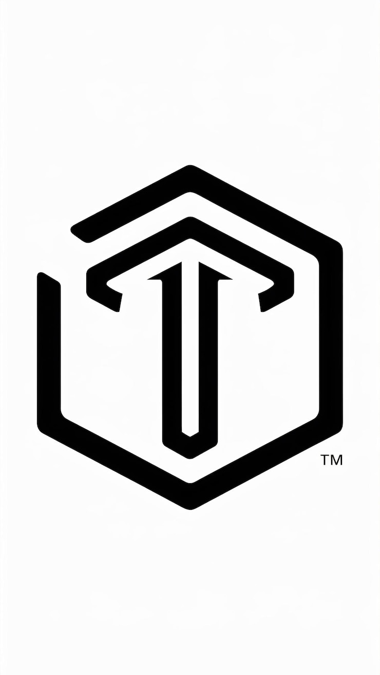 Foto el diseño vectorial del icono de la compañía en forma de signo hexagonal de la letra t aislada plana