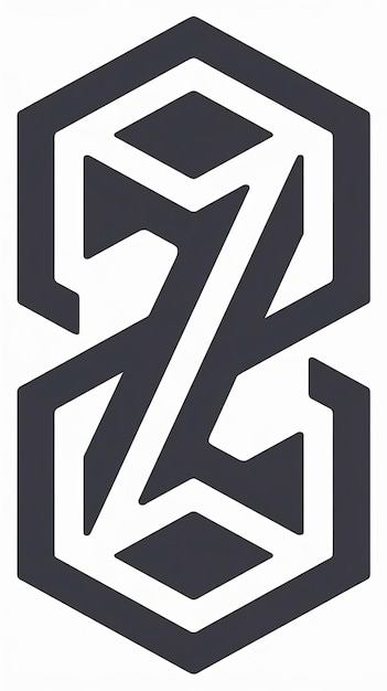 El diseño vectorial del icono de la compañía en forma de signo hexagonal de la letra Z aislada plana