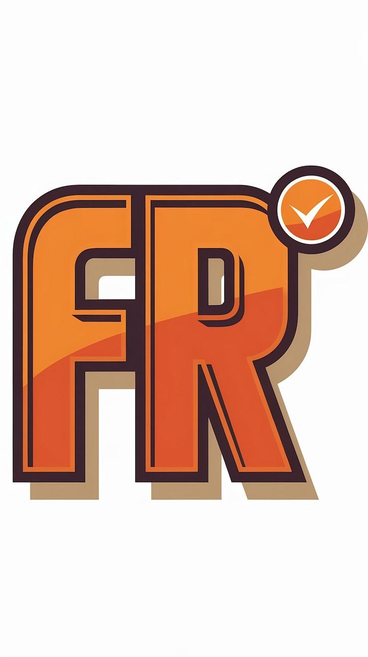 Foto el diseño vectorial del icono de la compañía del signo del logotipo de fr