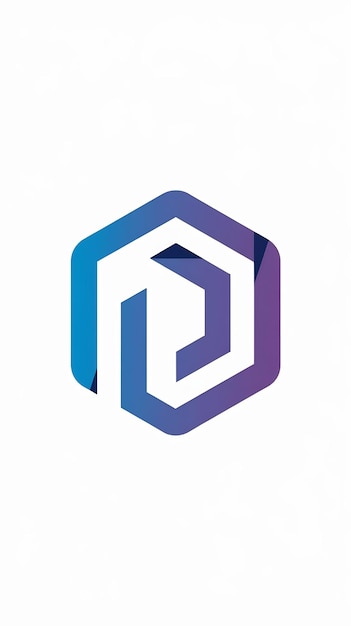 Diseño vectorial del icono de la empresa en forma de signo hexagonal de la letra D aislada plana