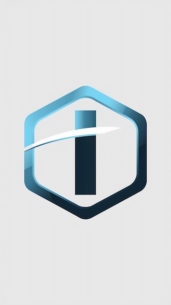 El diseño vectorial del icono de la empresa en forma de signo hexagonal de la letra I aislada plana