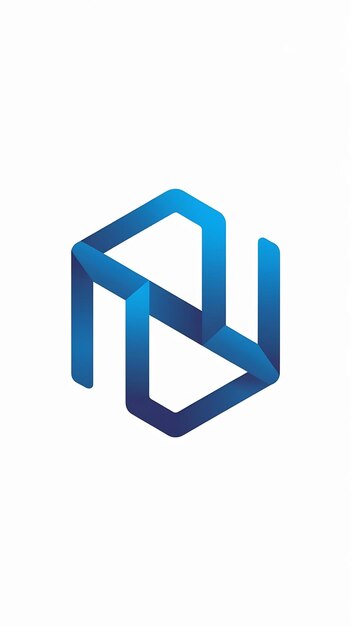 Diseño vectorial del icono de la empresa en forma de signo hexagonal de la letra N aislada plana