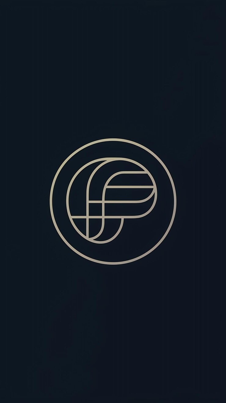 Foto diseño vectorial del icono de la letra f del signo de círculo de esfera abstracta