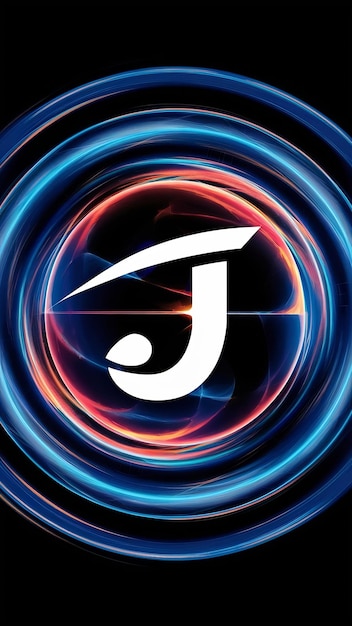 Diseño vectorial del icono de la letra J del signo de círculo de esfera abstracta