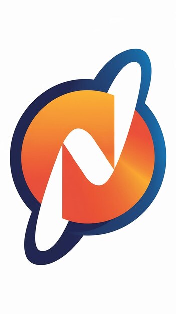 Diseño vectorial del icono de la letra N del signo de círculo de esfera abstracta