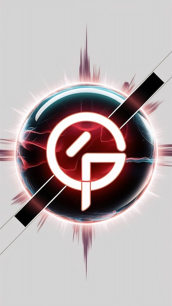 Diseño vectorial del icono de la letra P del signo de círculo de esfera abstracta