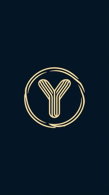 Diseño vectorial del icono de la letra Y del signo de círculo de esfera abstracta