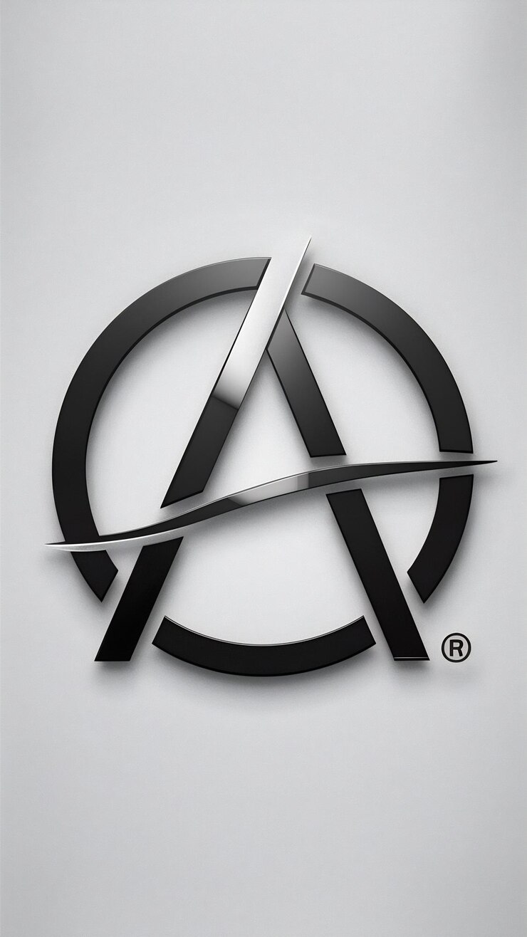 Foto un diseño vectorial de icono de línea de signo de círculo de letra de logotipo