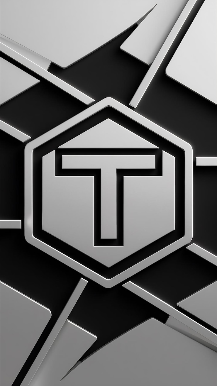 Foto diseño vectorial del icono del logotipo lineal del signo hexagonal de la letra t limpia