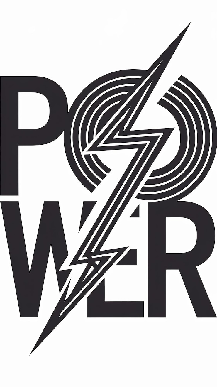 Foto diseño vectorial de íconos de energía del letrero de relámpago abstracto
