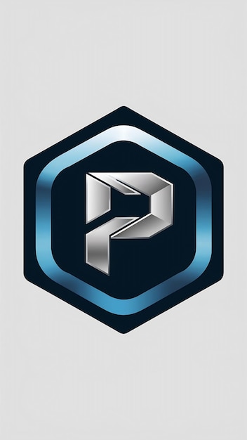 Diseño vectorial de íconos de forma hexagonal con el logotipo de la compañía de la letra P aislada de moda