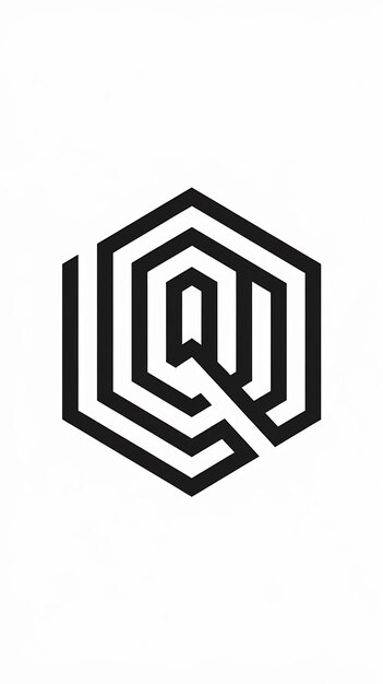 Diseño vectorial de íconos de forma hexagonal con el logotipo de la compañía de la letra Q aislada de moda