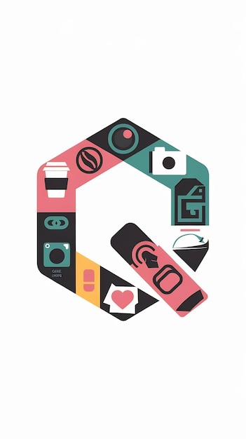 Diseño vectorial de íconos de forma hexagonal con el logotipo de la compañía de la letra Q aislada de moda