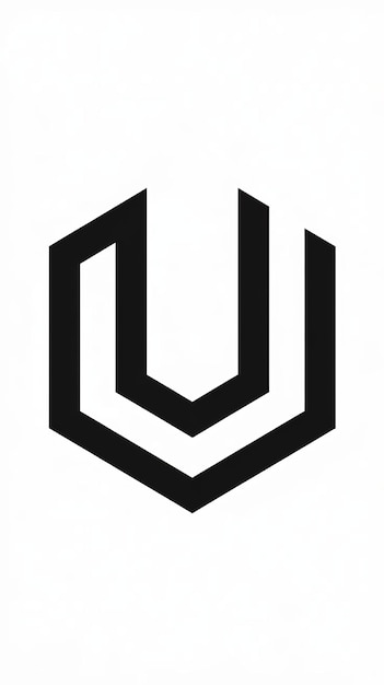 Diseño vectorial de íconos de forma hexagonal del logotipo de la compañía con la letra U aislada de moda