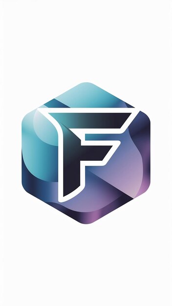 Diseño vectorial de íconos de forma hexagonal de la marca de la compañía con la letra F aislada de moda