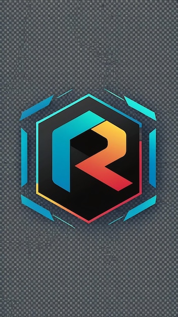 Diseño vectorial de íconos de forma hexagonal de la marca de la compañía con la letra R aislada de moda