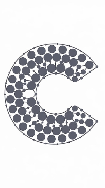 Diseño vectorial de íconos de la letra C del signo de círculo de esfera abstracta