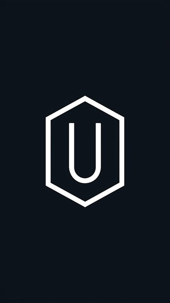 Diseño vectorial de íconos lineales de signo hexagonal de letra U simple