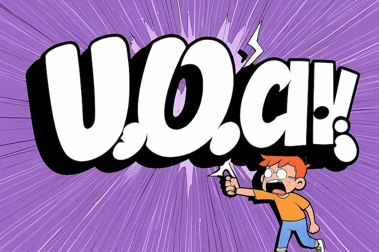 Foto diseño vectorial de ilustraciones de texto de cómics en 3d