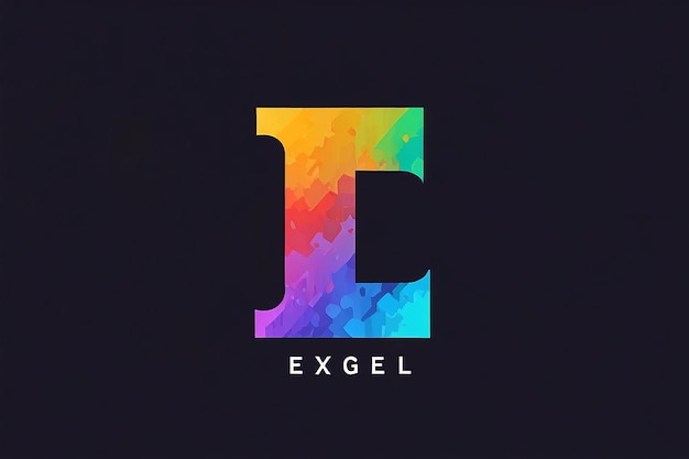 Diseño vectorial de la letra E del logotipo en estilo píxel