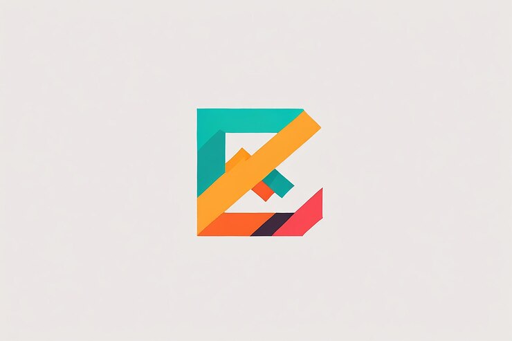 Foto diseño vectorial de la letra e del logotipo en estilo píxel