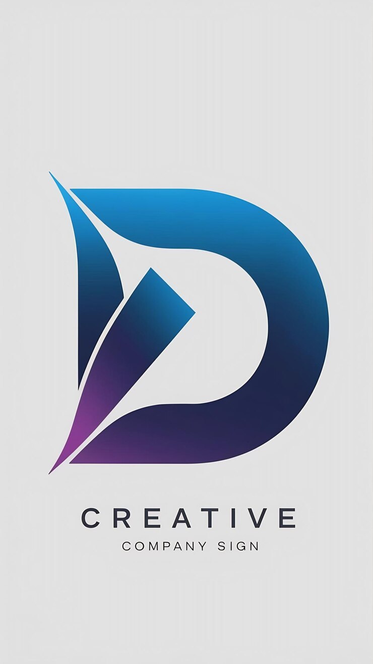 Foto diseño vectorial del letrero de la empresa con la letra d