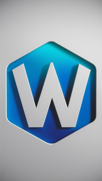 Diseño vectorial del logotipo de la compañía con la letra W limpia y el icono de hexágono lineal