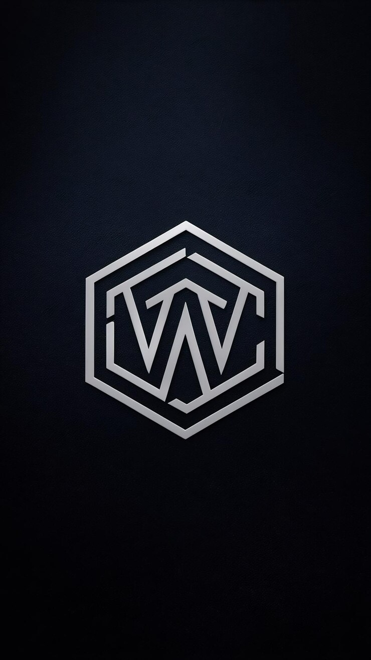 Foto diseño vectorial del logotipo de la compañía con la letra w limpia y el icono de hexágono lineal