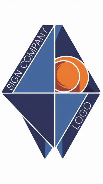 Diseño vectorial del logotipo de la compañía de señales de polígono abstracto