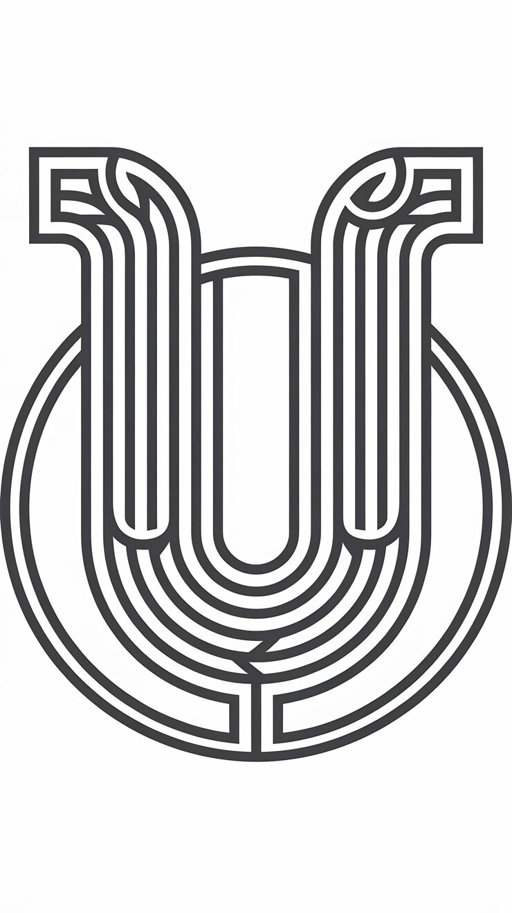 Foto diseño vectorial del logotipo de la empresa con icono lineal limpio de la letra u
