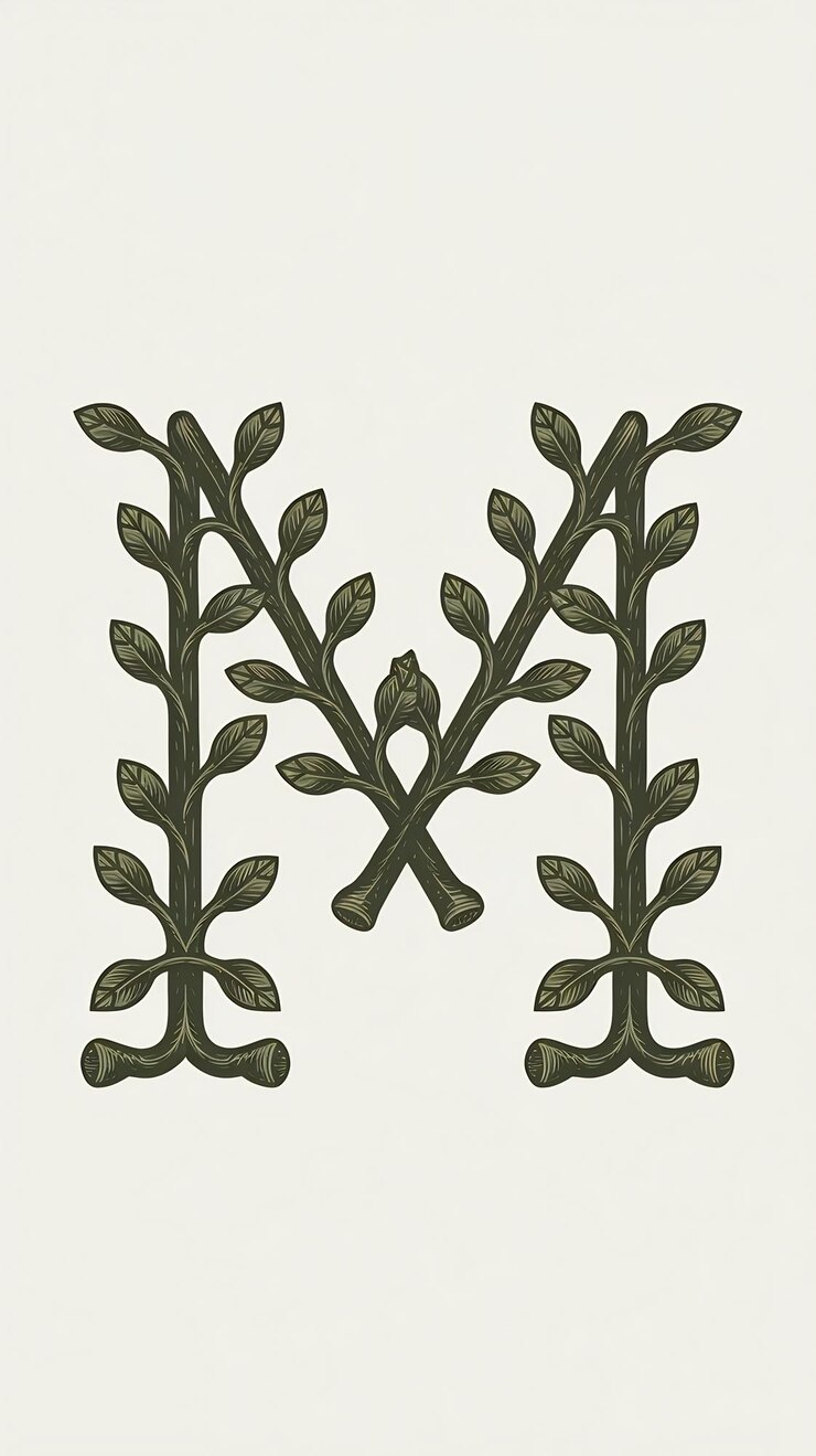 Foto diseño vectorial del logotipo con la letra m limpia y el ornamento