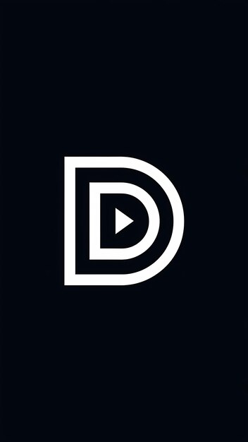 Diseño vectorial del logotipo de los medios de comunicación de la letra D Logotipo del botón de reproducción Ícono de la aplicación de video