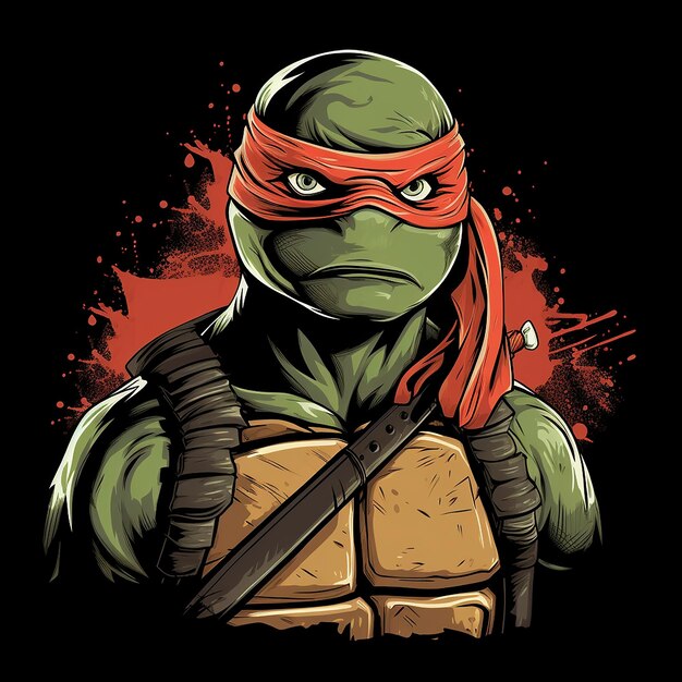 Foto diseño vectorial minimalista de la tortuga ninja